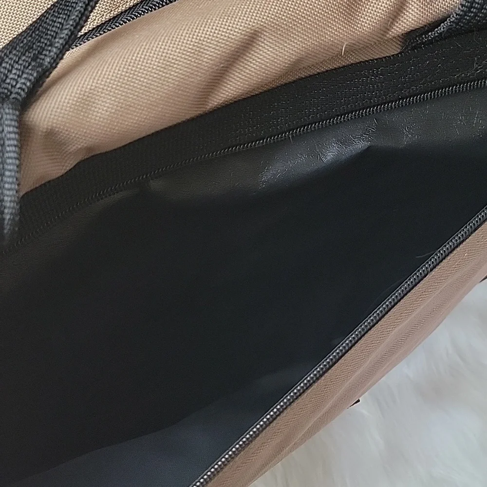 CROPPER HOPPER Tan Black Canvas Scrapbooking Craft‎ Organizer Travel Tote Bag